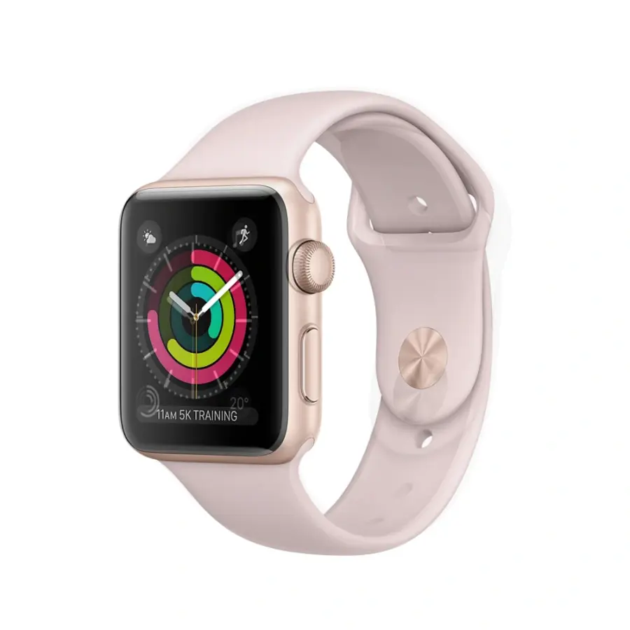 Apple Watch Series 3 (GPS) 38mm Gold Aluminum Case with Pink Sand Sport Band (MQKW2)