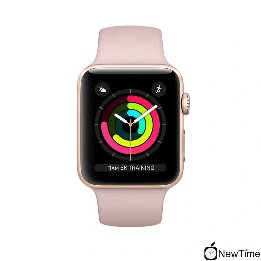 Apple Watch Series 3 (GPS) 38mm Gold Aluminum Case with Pink Sand Sport Band (MQKW2)