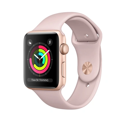 Apple Watch Series 3 (GPS) 42mm Gold Aluminum Case with Pink Sand Sport Band (MQL22)