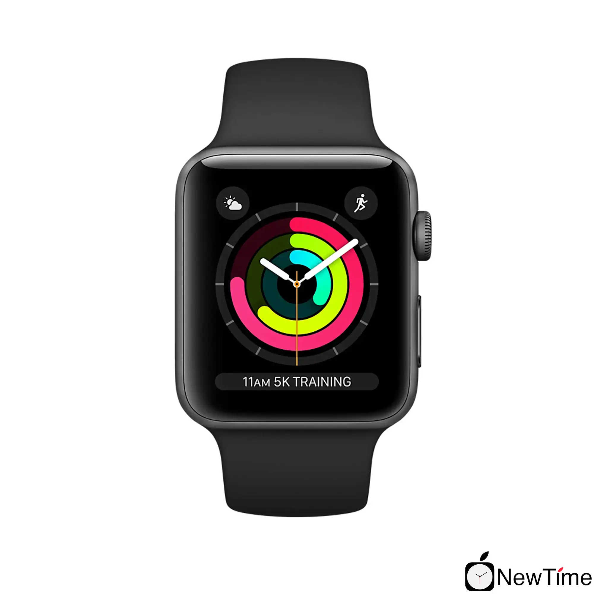 Apple Watch Series 3 (GPS) 38mm Space Gray Aluminum Case with Black Sport Band (MQKV2, MTF02)