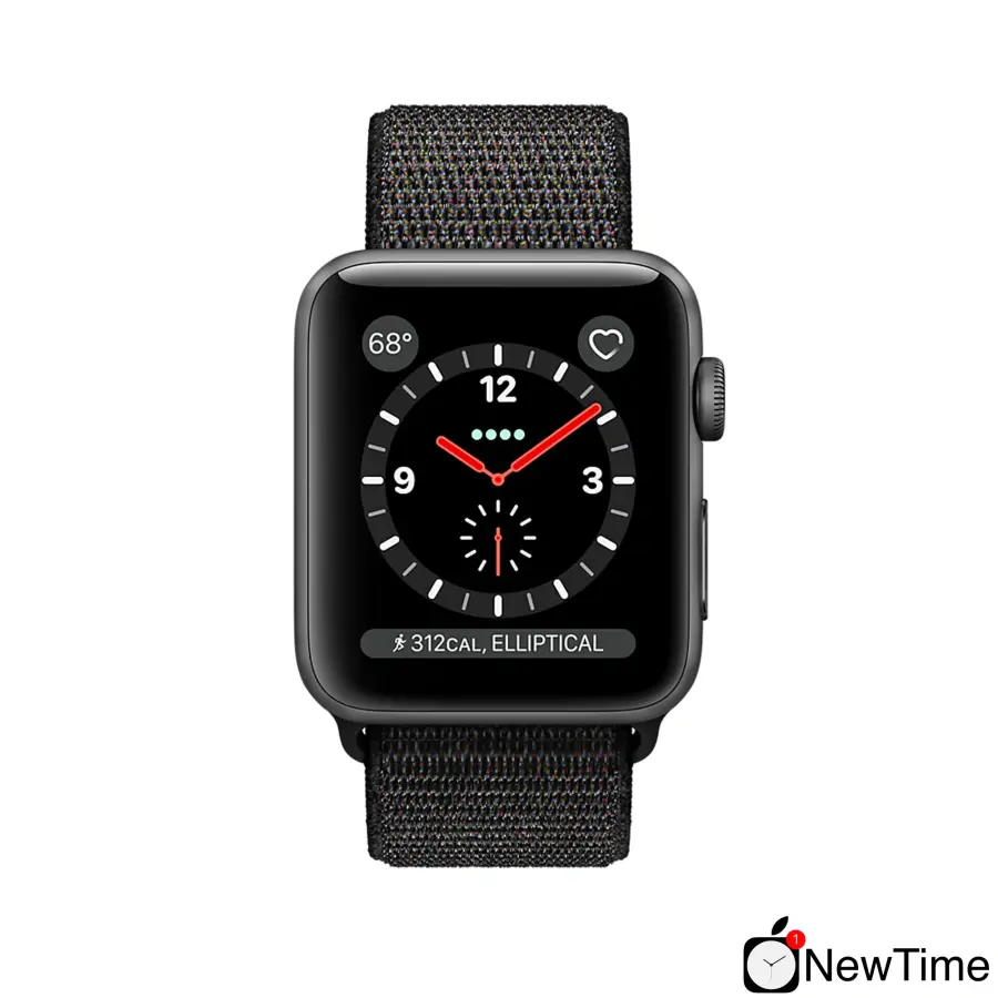 Apple Watch Series 3 (GPS + Cellular) 42mm Space Gray Aluminum Case with Black Sport Loop (MRQF2, MRQH2)