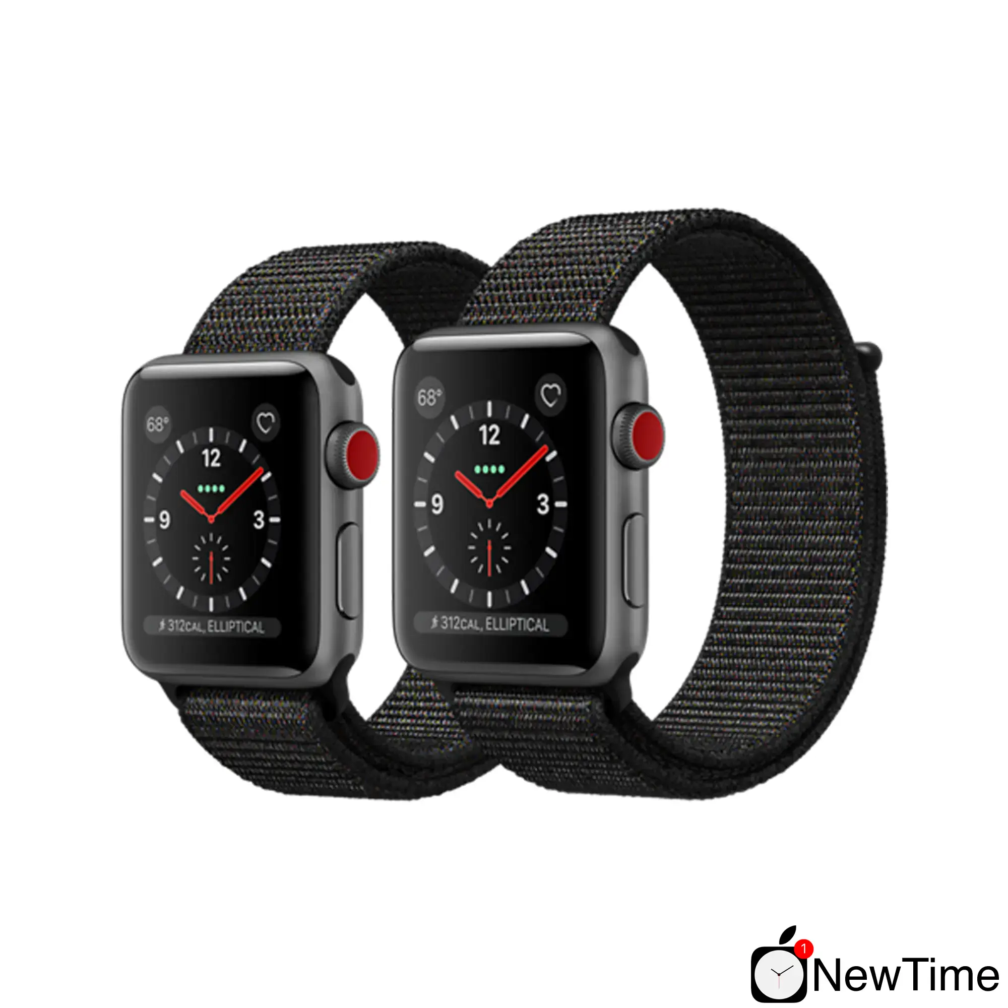 Apple Watch Series 3 (GPS + Cellular) 42mm Space Gray Aluminum Case with Black Sport Loop (MRQF2, MRQH2)