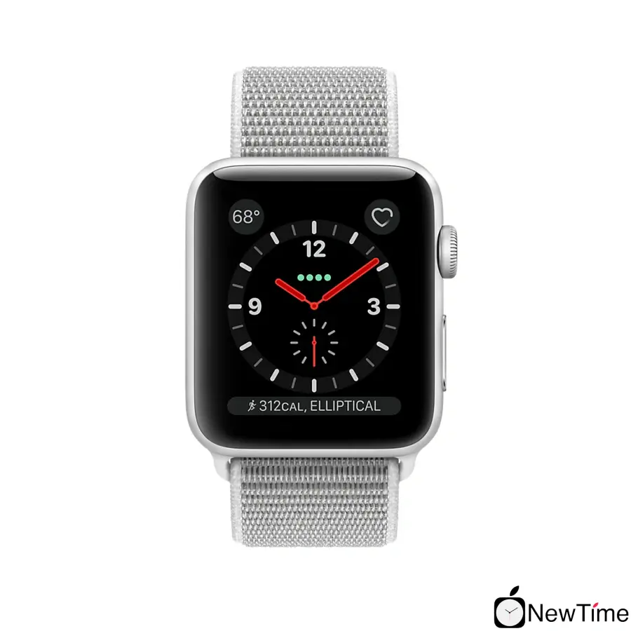 Apple Watch Series 3 (GPS + Cellular) 38mm Silver Aluminum Case with Seashell Sport Loop (MQJR2)