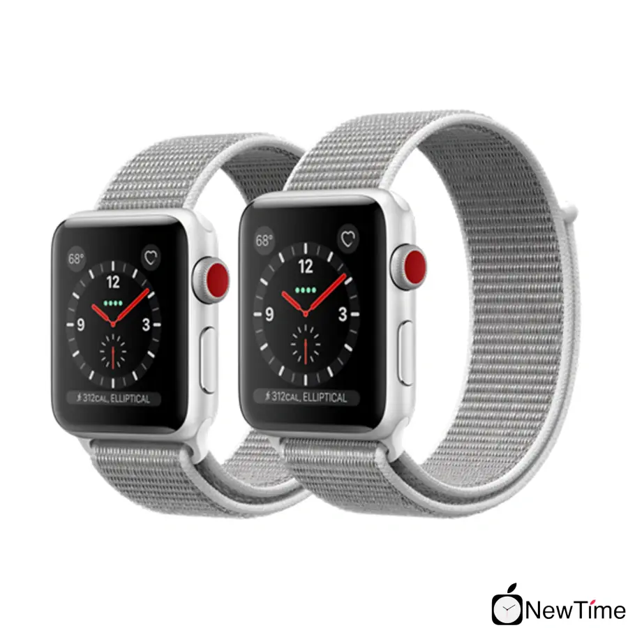 Apple Watch Series 3 (GPS + Cellular) 42mm Silver Aluminum Case with Seashell Sport Loop (MQK52, MQKQ2)