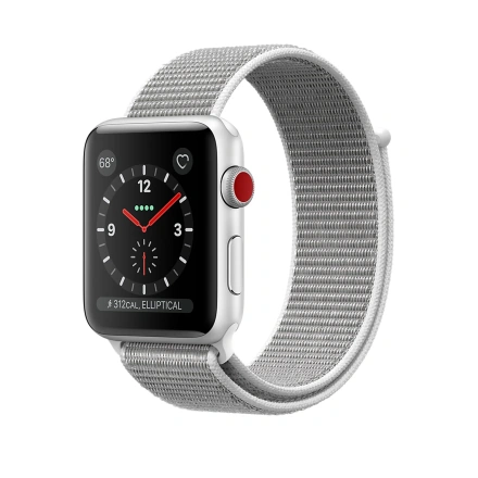 Apple Watch Series 3 (GPS + Cellular) 42mm Silver Aluminum Case with Seashell Sport Loop (MQK52, MQKQ2)