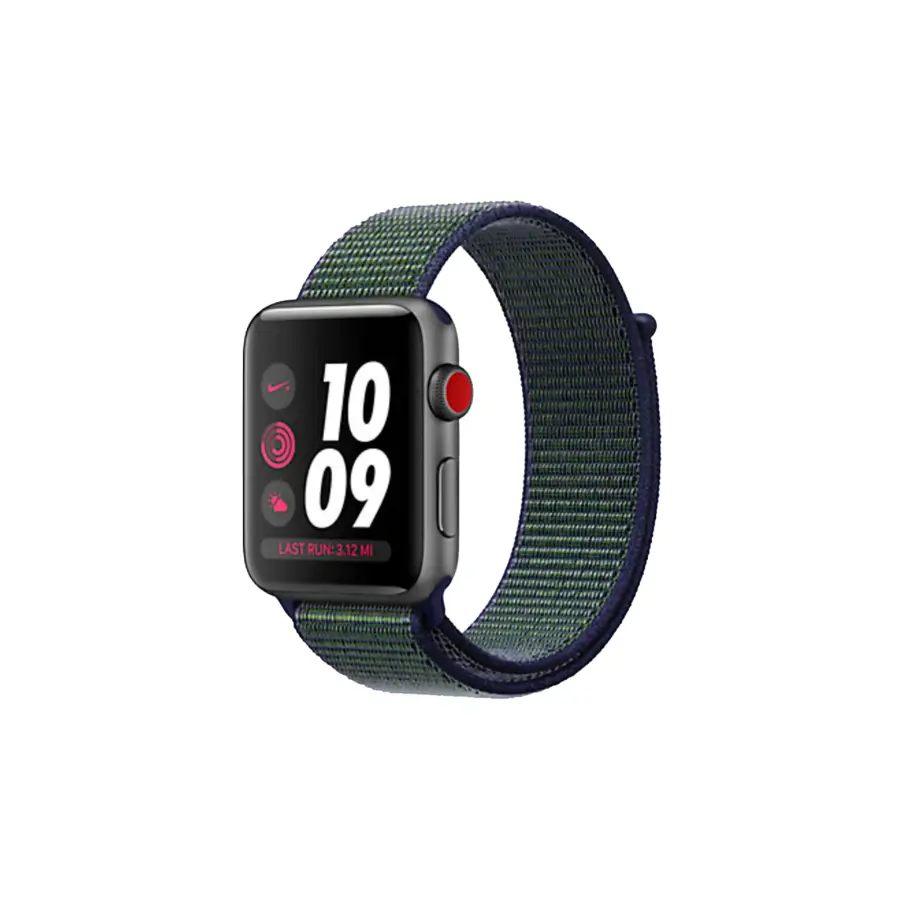 Apple Watch Series 3 Nike + (GPS + Cellular) 38mm Space Gray Aluminum Case with Midnight Fog Nike Sport Loop (MQLA2, MQMD2)