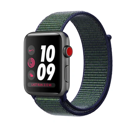 Apple Watch Series 3 Nike + (GPS + Cellular) 42mm Space Gray Aluminum Case with Midnight Fog Nike Sport Loop (MQLH2, MQMK2)