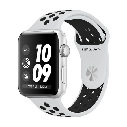 Apple Watch Series 3 Nike + (GPS) 42mm Silver Aluminum Case with Pure Platinum / Black Nike Sport Band (MQL32)