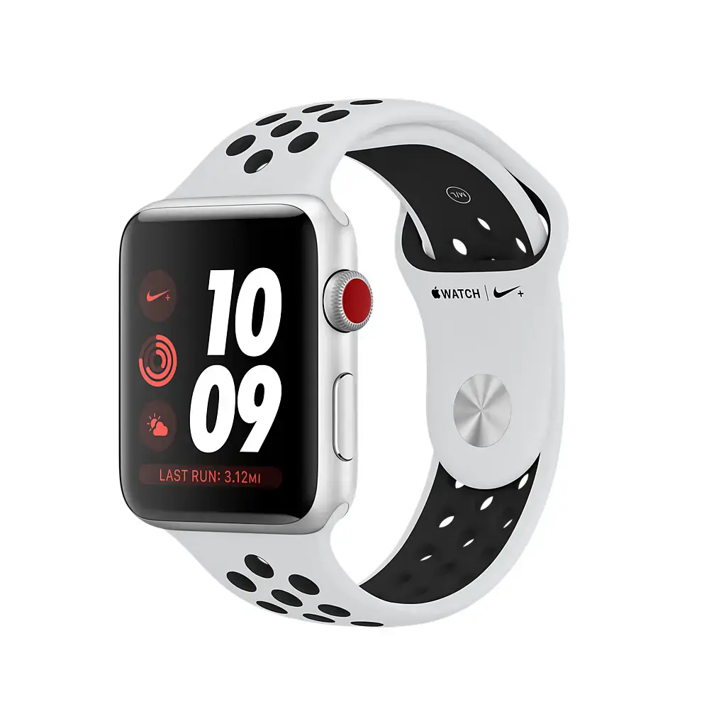 Apple Watch Series 3 Nike + (GPS + Cellular) 38mm Silver Aluminum Case with Pure Platinum / Black Nike Sport Band (MQL52) CPO