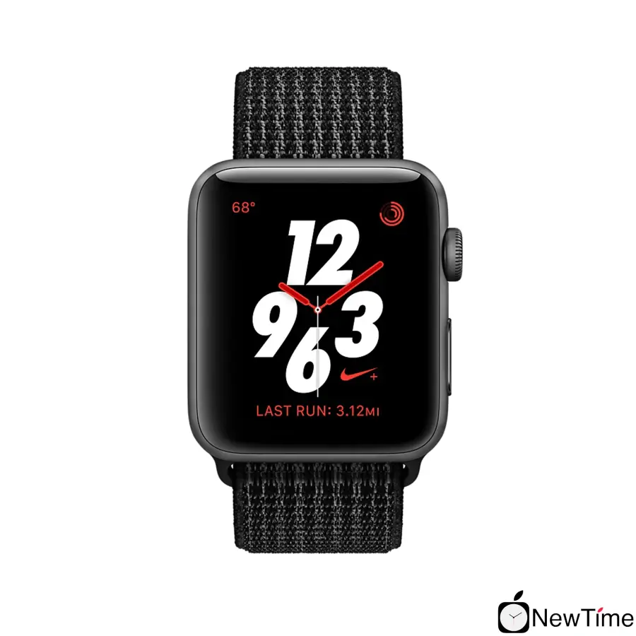 Apple Watch Series 3 Nike+ (GPS + Cellular) 38mm Space Gray Aluminum Case with Black/Pure Platinum Nike Sport Loop (MQL82, MQMA2)