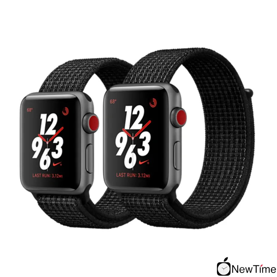 Apple Watch Series 3 Nike+ (GPS + Cellular) 38mm Space Gray Aluminum Case with Black/Pure Platinum Nike Sport Loop (MQL82, MQMA2)