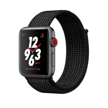 Apple Watch Series 3 Nike + (GPS + Cellular) 42mm Space Gray Aluminum Case with Black / Pure Platinum Nike Sport Loop (MQLF2, MQMH2)