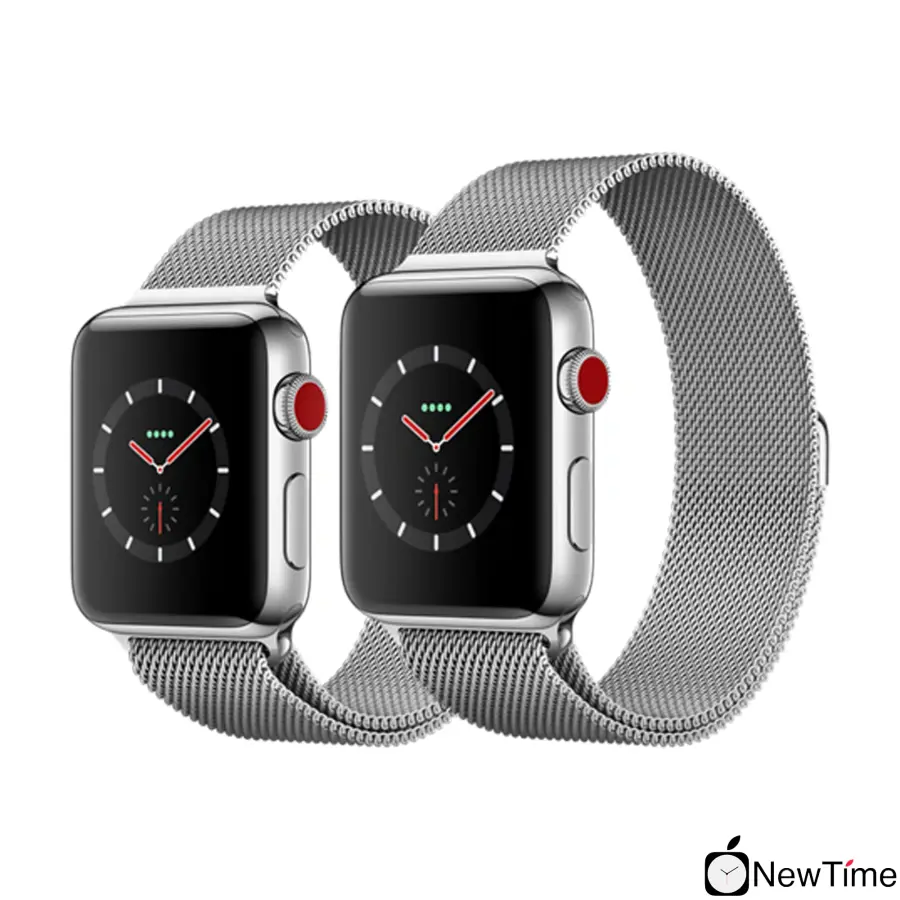 Apple Watch Series 3 (GPS + Cellular) 38mm Stainless Steel Case with Milanese Loop (MR1F2)