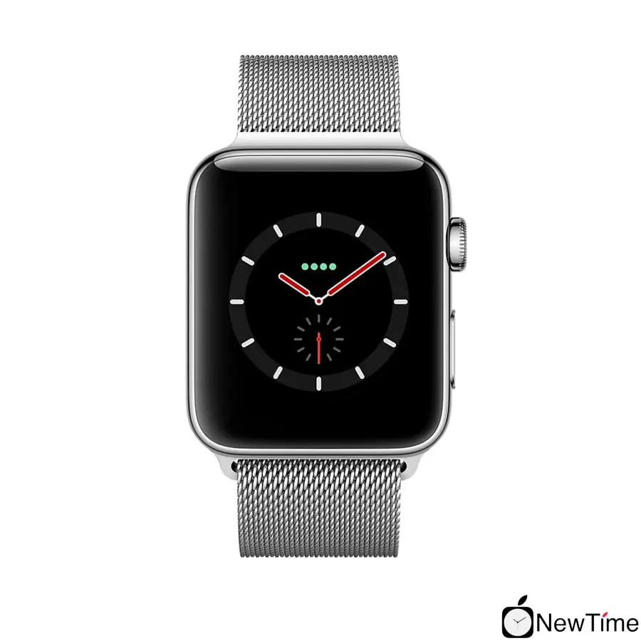Apple Watch Series 3 (GPS + Cellular) 42mm Stainless Steel Case with Milanese Loop (MR1J2, MR1U2)