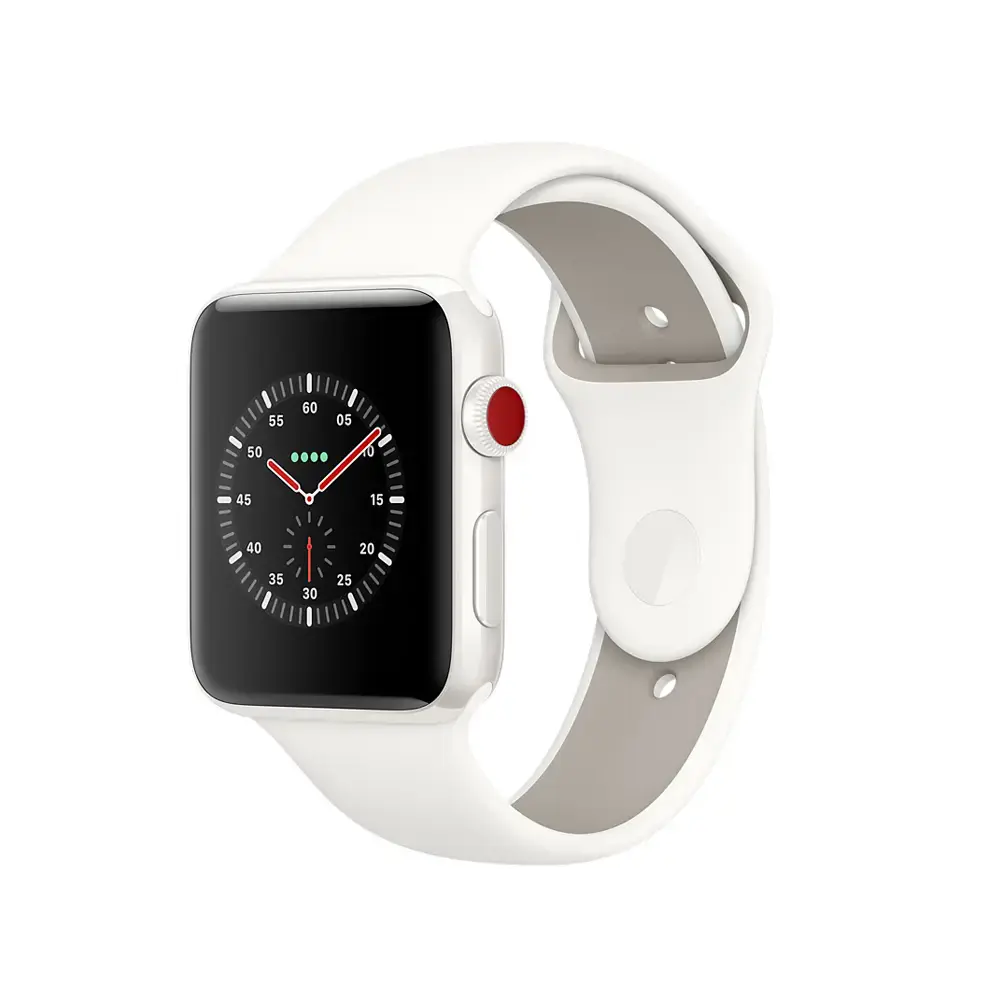 Apple Watch Edition Series 3 (GPS + Cellular) 38mm White Ceramic Case with Soft White/Pebble Sport Band (MQJY2, MQM32)