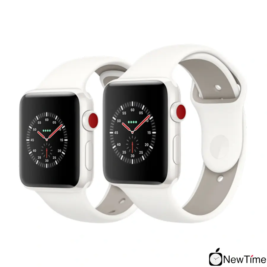 Apple Watch Edition Series 3 (GPS + Cellular) 42mm White Ceramic Case with Soft White/Pebble Sport Band (MQKD2)