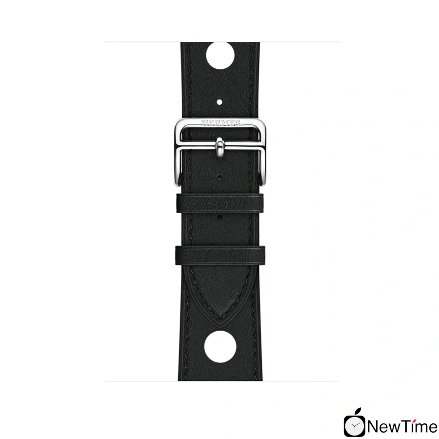 Apple Watch Series 3 Hermès (GPS + Cellular) 42mm Stainless Steel Case with Noir Gala Leather Single Tour Rallye (MQLU2)