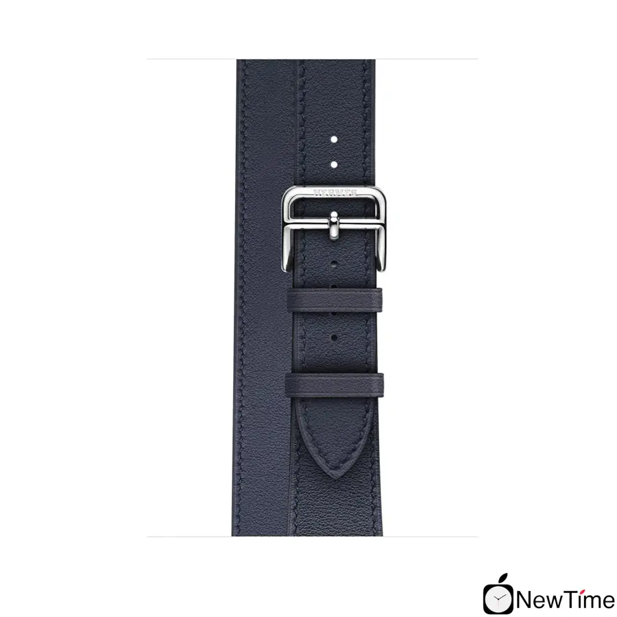 Apple Watch Series 3 Hermès (GPS + Cellular) 38mm Stainless Steel Case with Indigo Swift Leather Double Tour (MQLK2, MQMM2)
