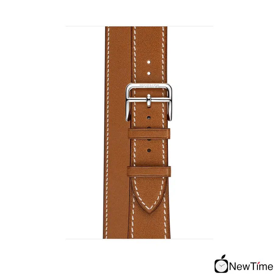 Apple Watch Series 3 Hermès (GPS + Cellular) 38mm Stainless Steel Case with Fauve Barenia Leather Double Tour (MQLJ2, MQML2)