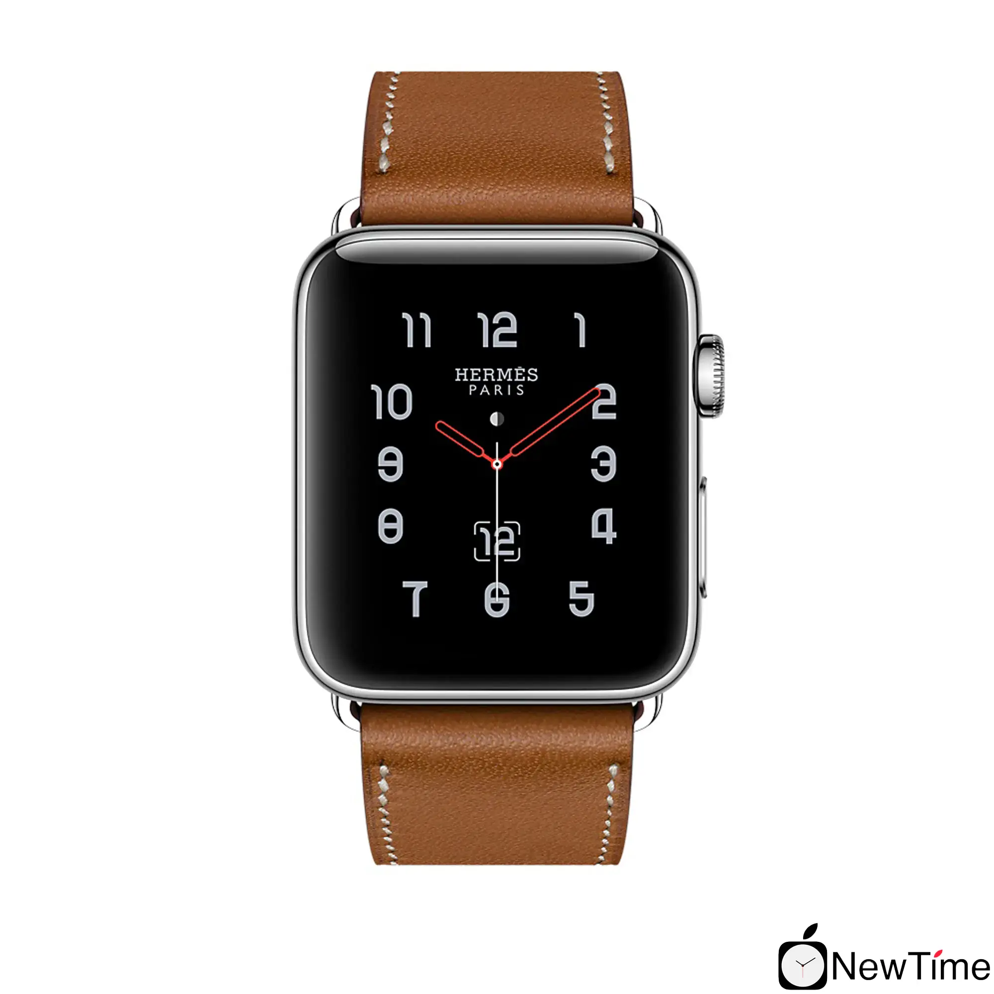 Apple Watch Series 3 Hermès (GPS + Cellular) 42mm Stainless Steel Case with Fauve Barenia Leather Single Tour (MQLP2, MQMR2)