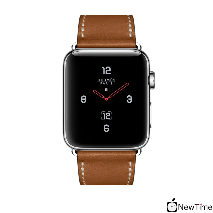 Apple Watch Series 3 Hermès (GPS + Cellular) 42mm Stainless Steel Case with Fauve Barenia Leather Single Tour Deployment Buckle (MQLR2)