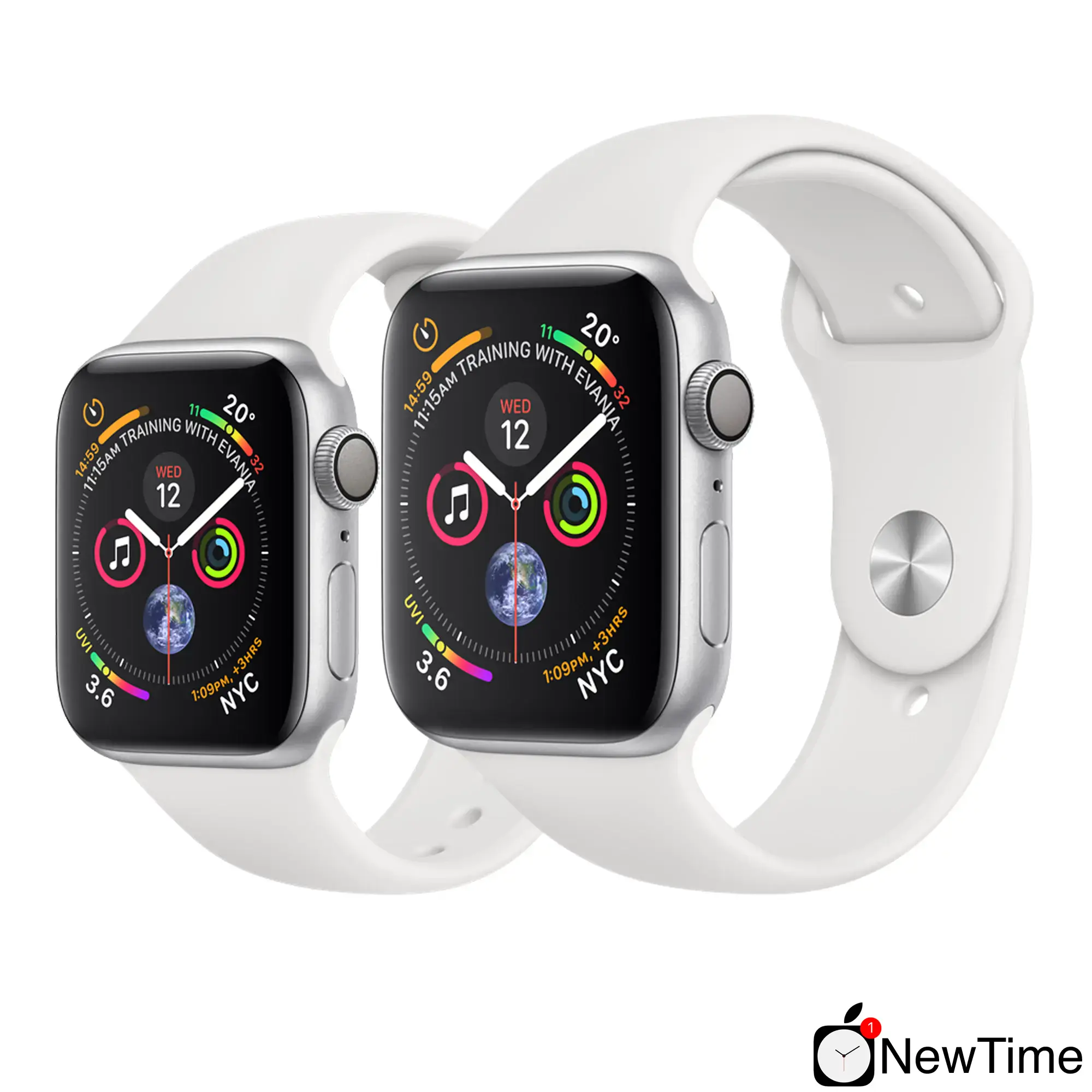 Apple Watch Series 4 (GPS) 40mm Silver Aluminum Case with White Sport Band (MU642)