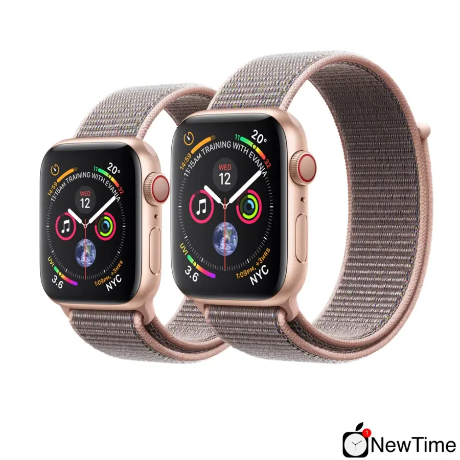 Apple Watch Series 4 (GPS + Cellular) 44mm Gold Aluminium Case with Pink Sand Sport Loop (MTV12, MTVX2)