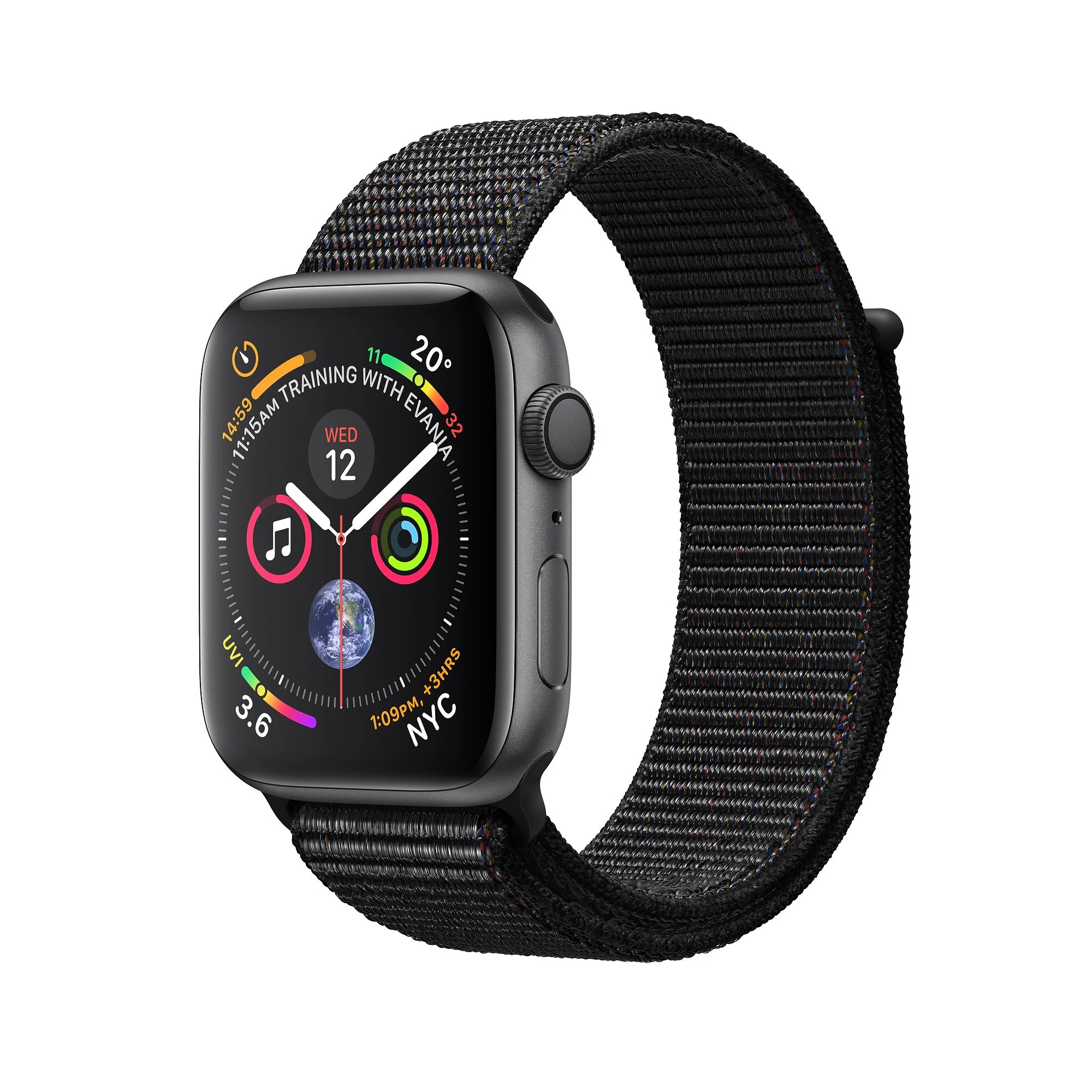 Apple Watch Series 4 (GPS) 40mm Space Gray Aluminium Case with Black Sport Loop (MU672)