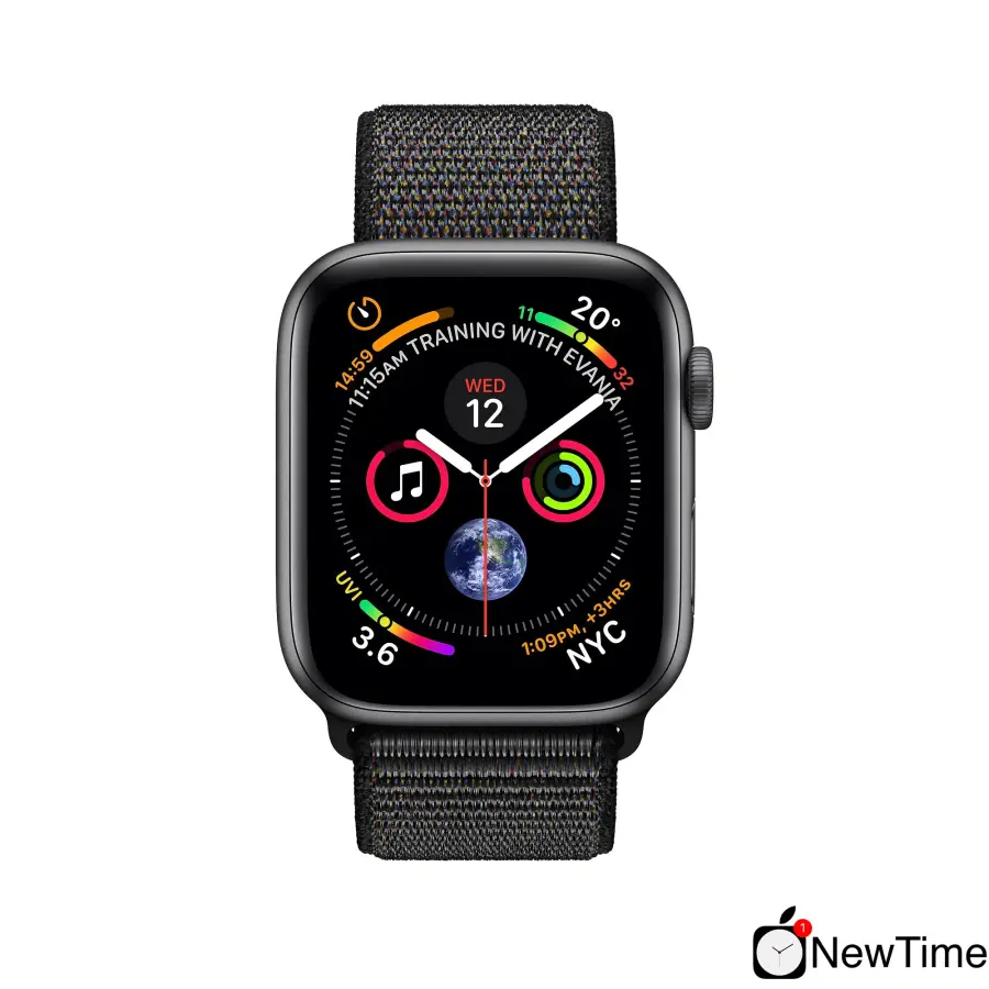 Apple Watch Series 4 (GPS + Cellular) 40mm Space Gray Aluminium Case with Black Sport Loop (MTUH2, MTVF2)