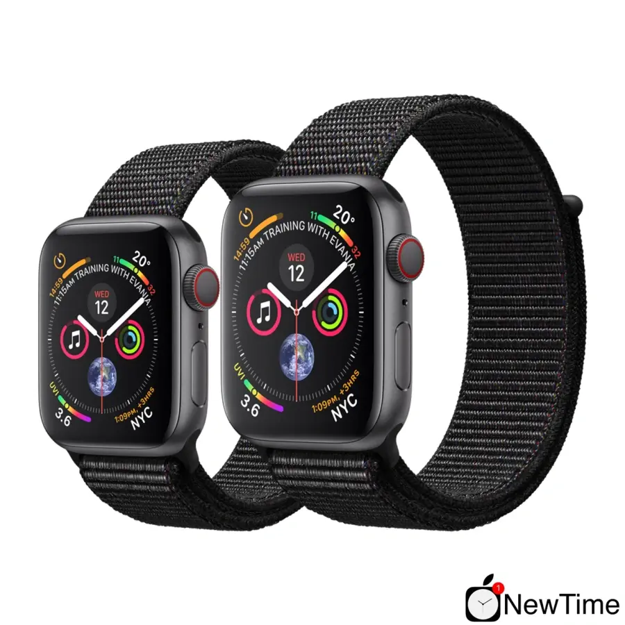 Apple Watch Series 4 (GPS + Cellular) 44mm Space Gray Aluminium Case with Black Sport Loop (MTUX2, MTVV2)
