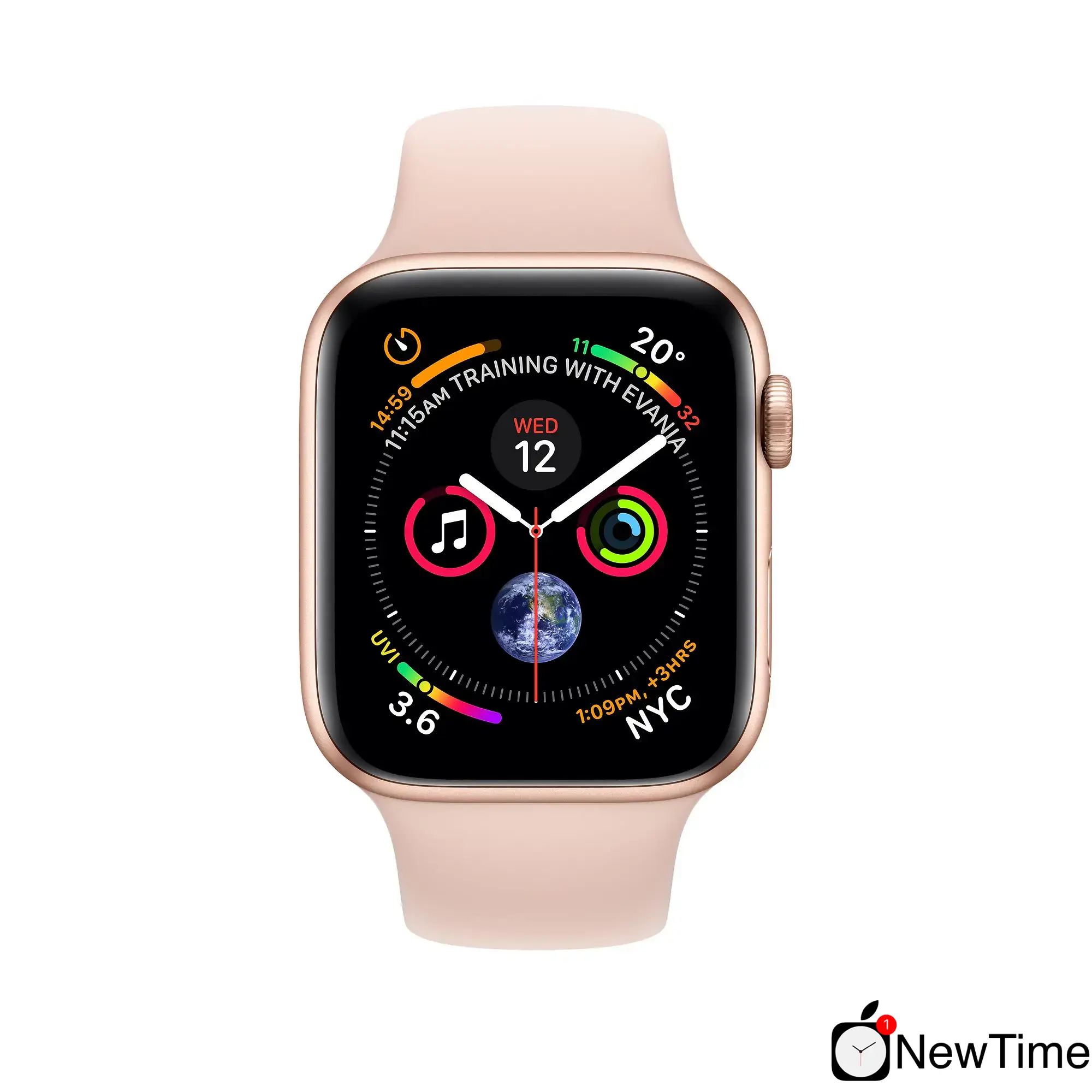 Apple Watch Series 4 (GPS) 44mm Gold Aluminum Case with Pink Sand Sport Band (MU6F2)
