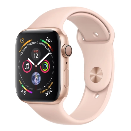 Apple Watch Series 4 (GPS) 44mm Gold Aluminum Case with Pink Sand Sport Band (MU6F2)