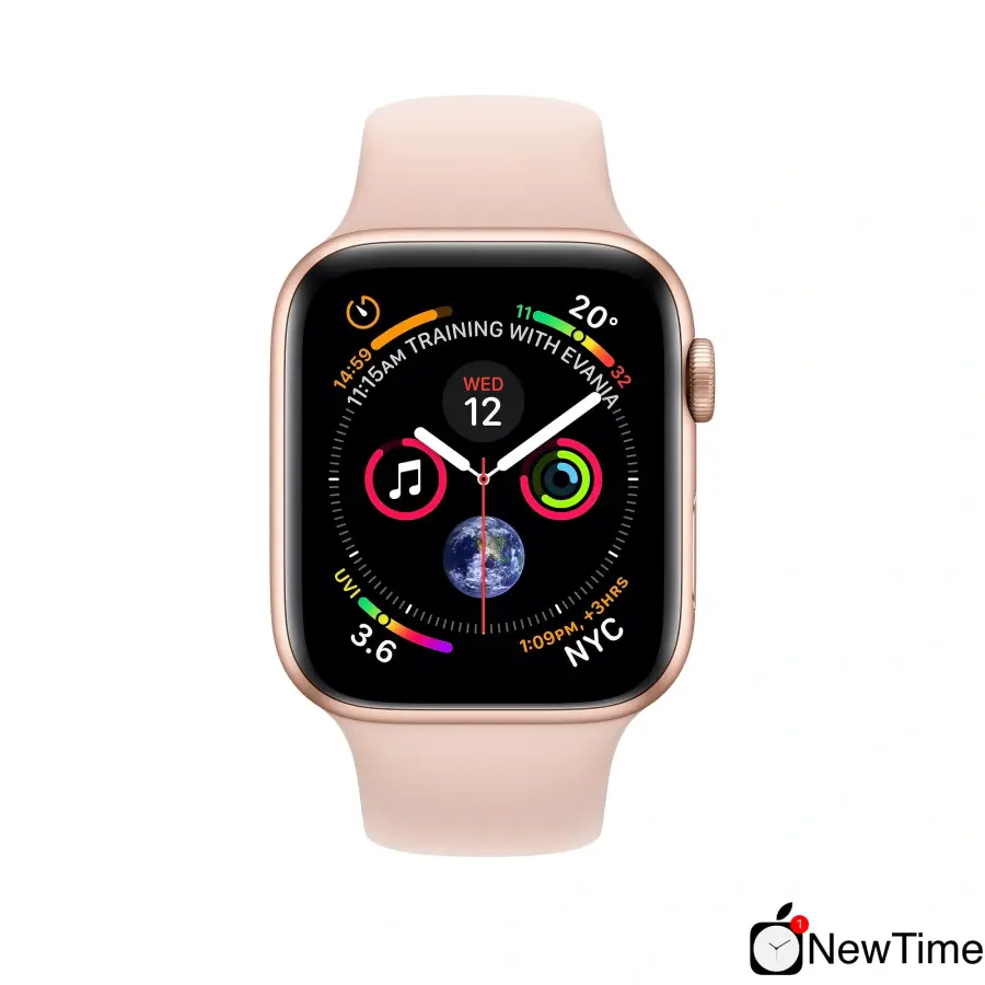 Apple Watch Series 4 (GPS + Cellular) 44mm Gold Aluminum Case with Pink Sand Sport Band (MTV02, MTVW2)