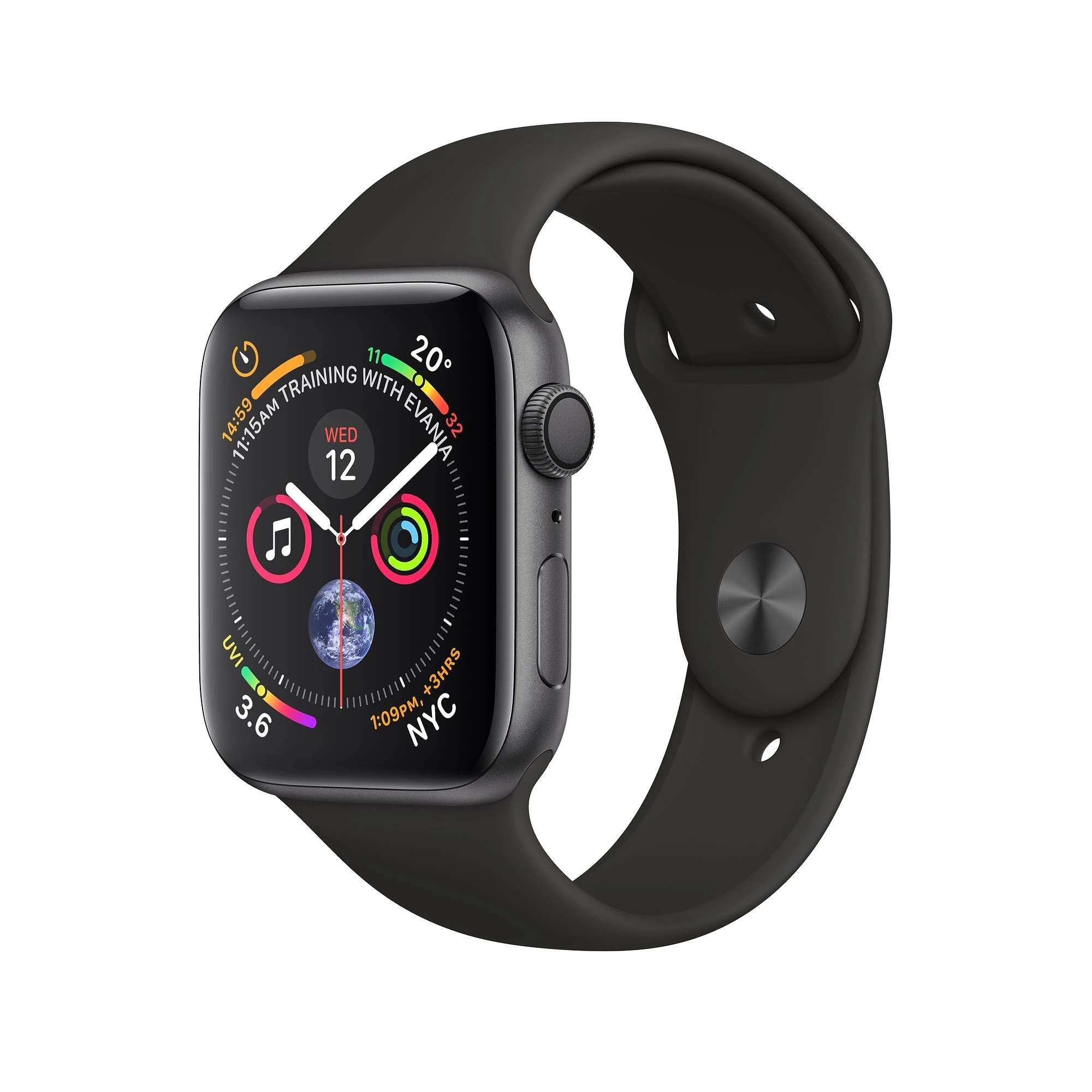 Apple Watch Series 4 (GPS) 40mm Space Gray Aluminium Case with Black Sport Band (MU662)