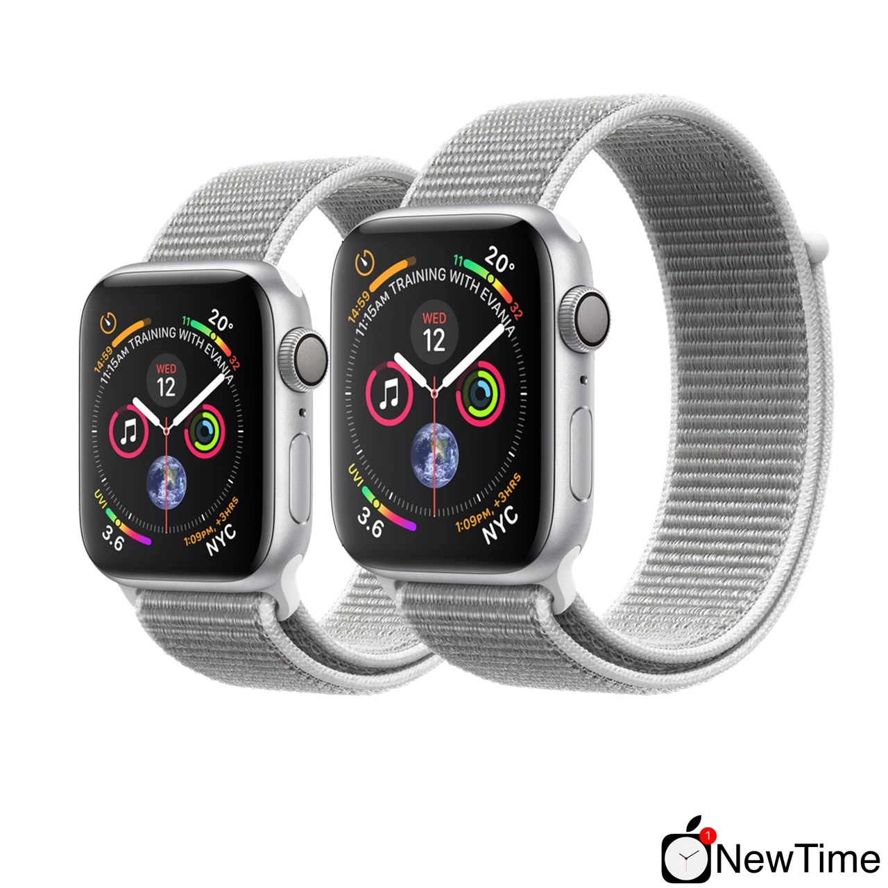 Silver aluminium case deals with seashell sport loop