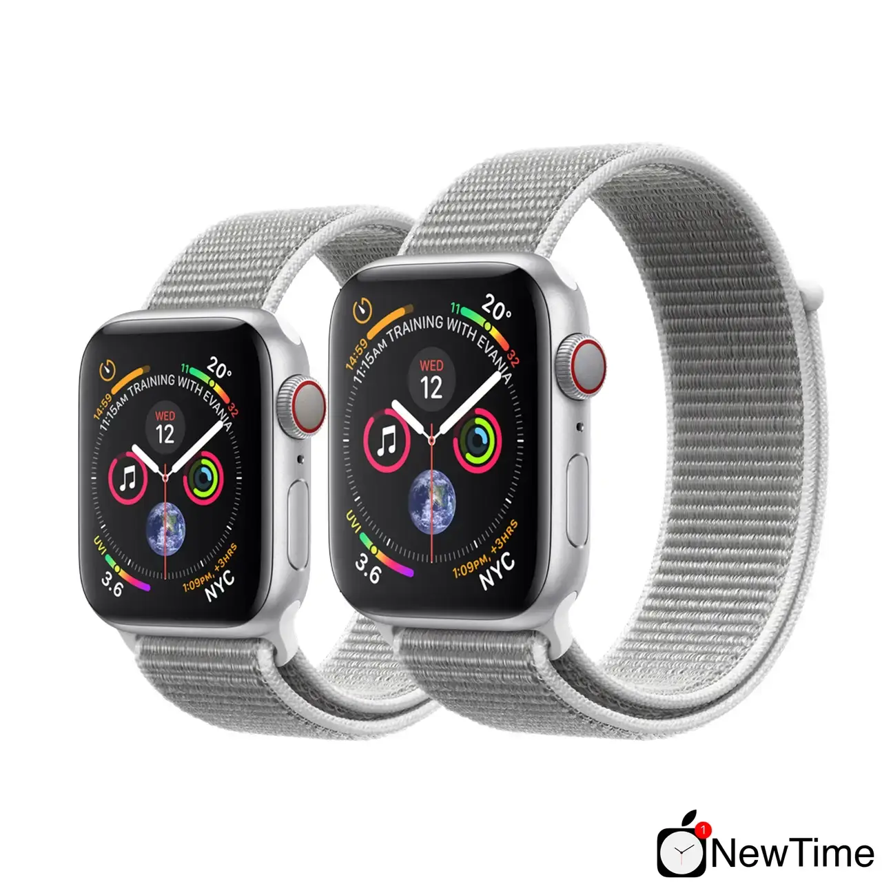 Apple Watch Series 4 (GPS + Cellular) 40mm Silver Aluminium Case with Seashell Sport Loop (MTUF2, MTVC2)