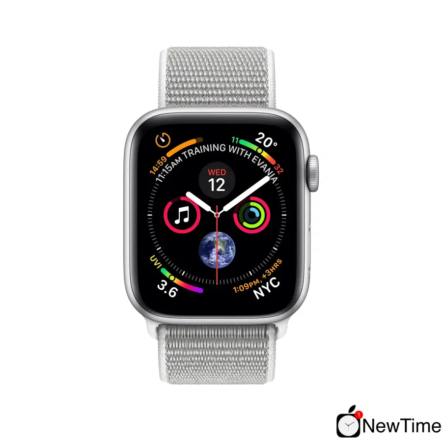 Apple Watch Series 4 (GPS + Cellular) 44mm Silver Aluminium Case with Seashell Sport Loop (MTUV2, MTVT2)