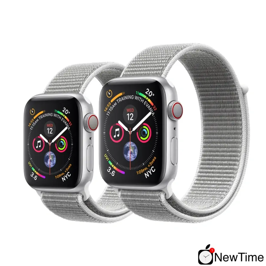 Apple Watch Series 4 (GPS + Cellular) 44mm Silver Aluminium Case with Seashell Sport Loop (MTUV2, MTVT2)