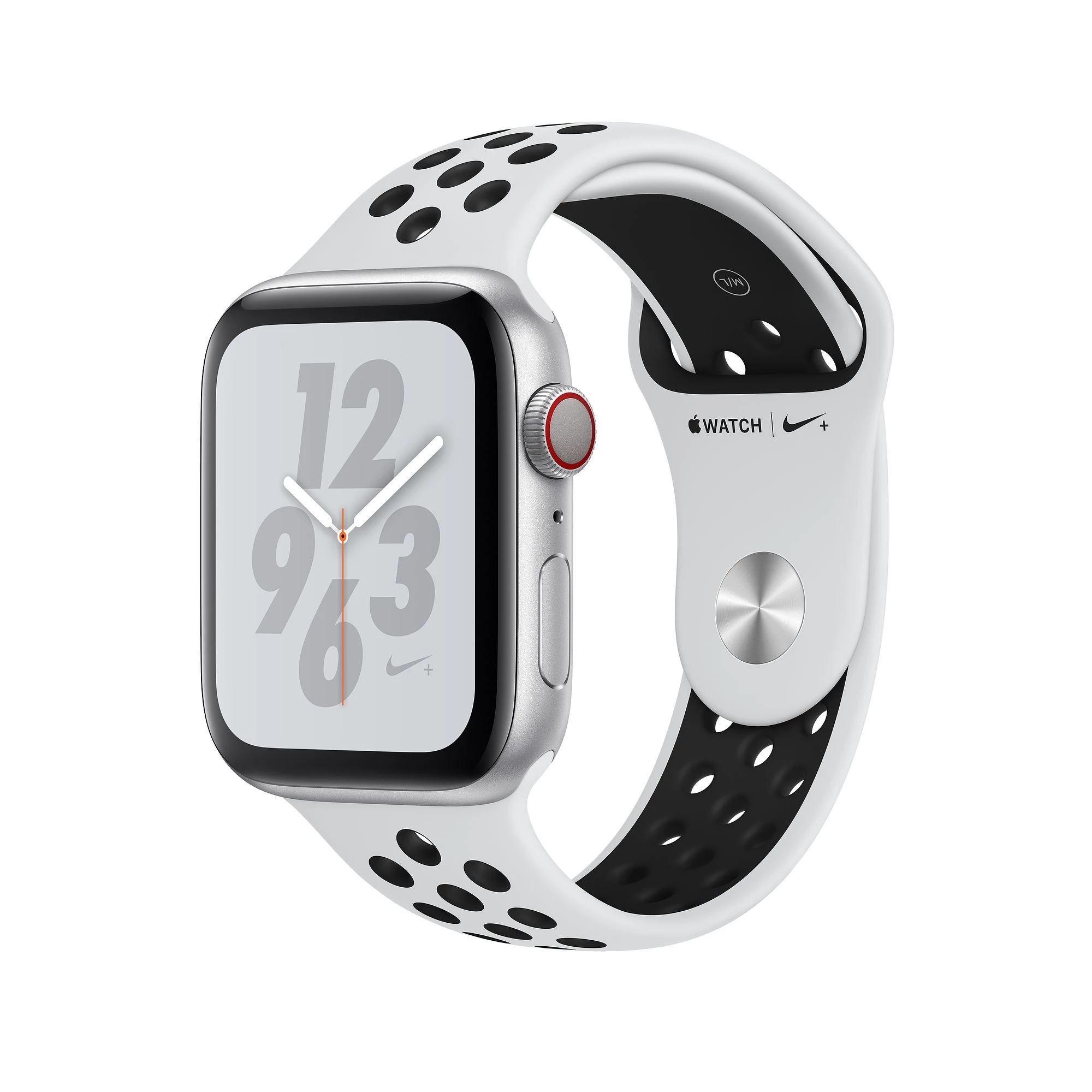 Apple Watch Series 4 Nike + (GPS + Cellular) 40mm Silver Aluminium Case with Pure Platinum / Black Nike Sport Band (MTV92, MTX62)
