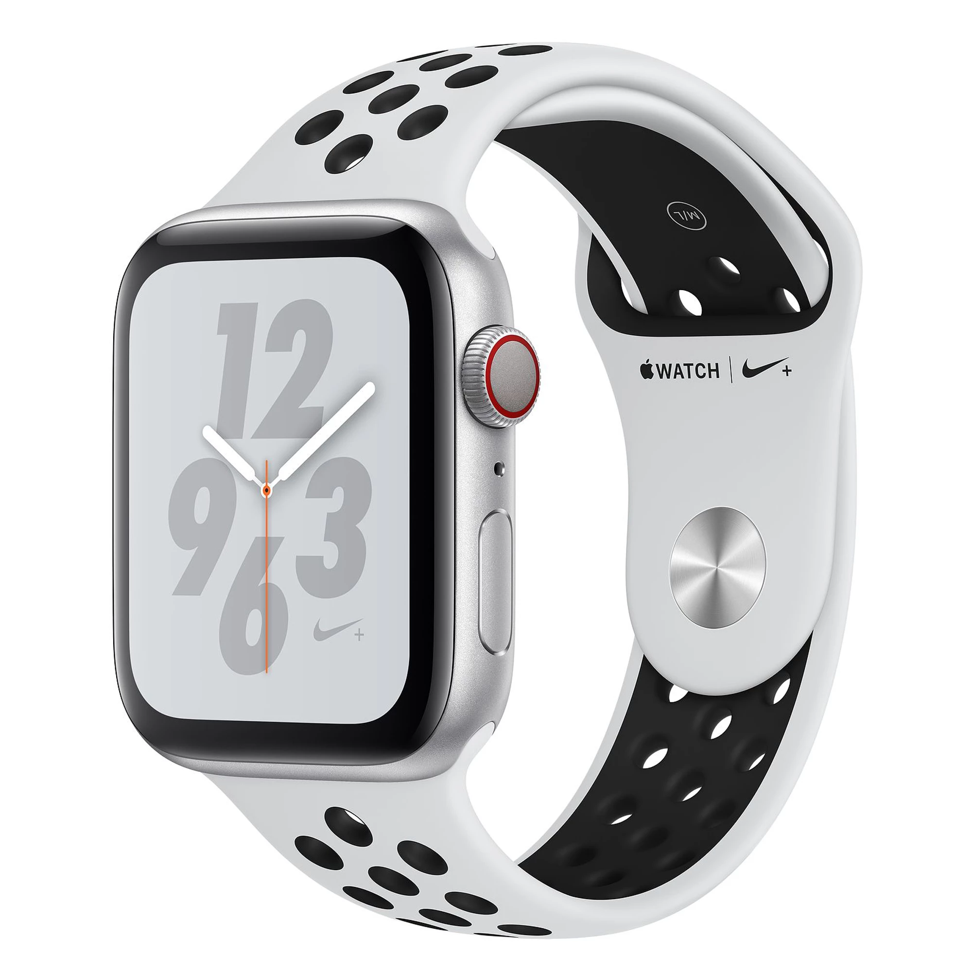 Apple Watch Series 4 Nike + (GPS + Cellular) 44mm Silver Aluminium Case with Pure Platinum / Black Nike Sport Band (MTXC2, MTXK2)