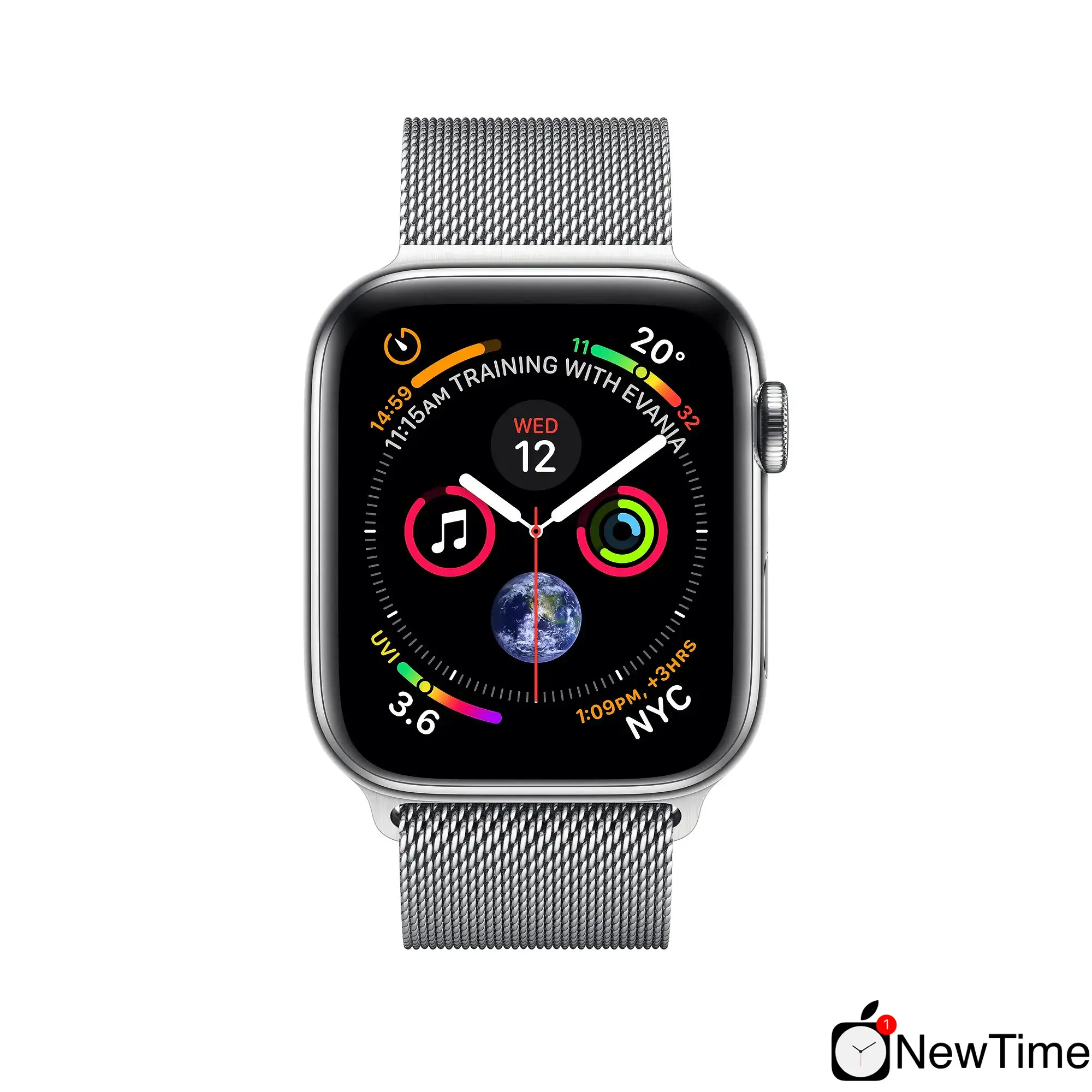 Apple Watch Series 4 (GPS + Cellular) 44mm Stainless Steel Case with Milanese Loop (MTV42, MTX12)