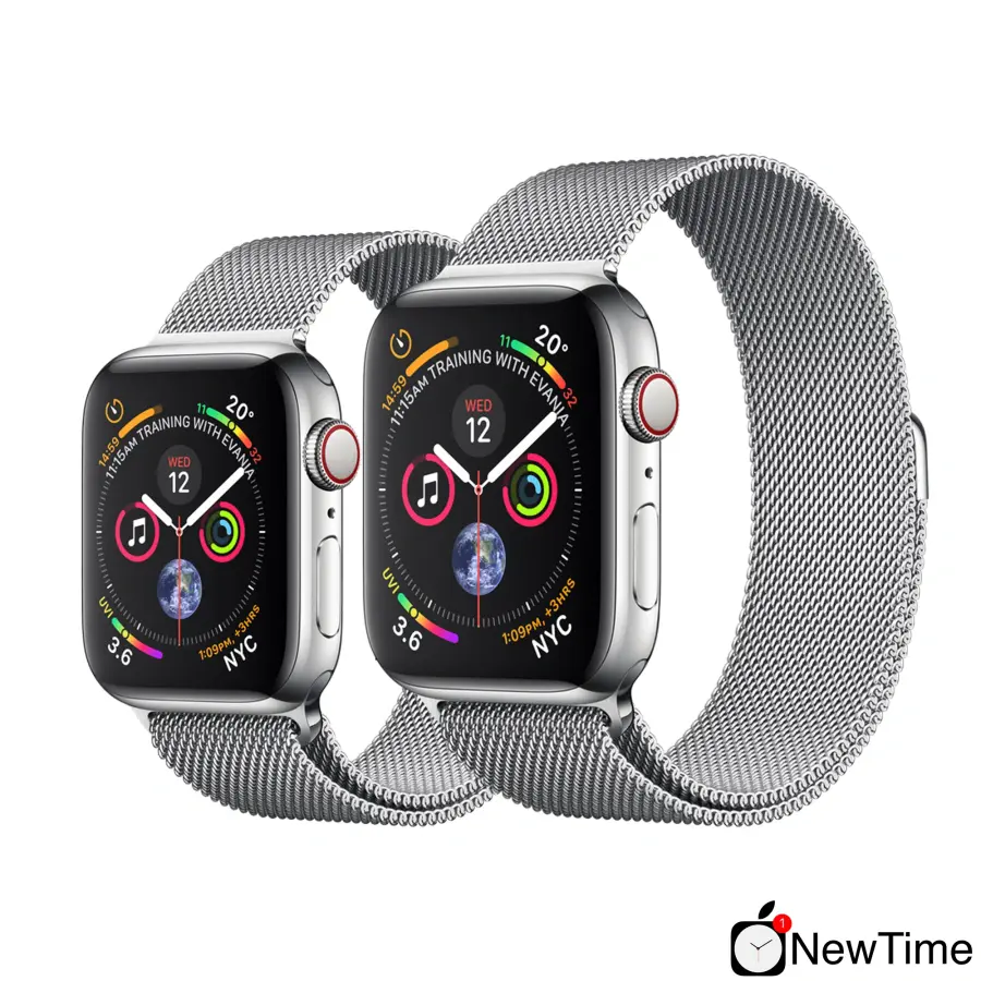 Apple Watch Series 4 (GPS + Cellular) 44mm Stainless Steel Case with Milanese Loop (MTV42, MTX12)