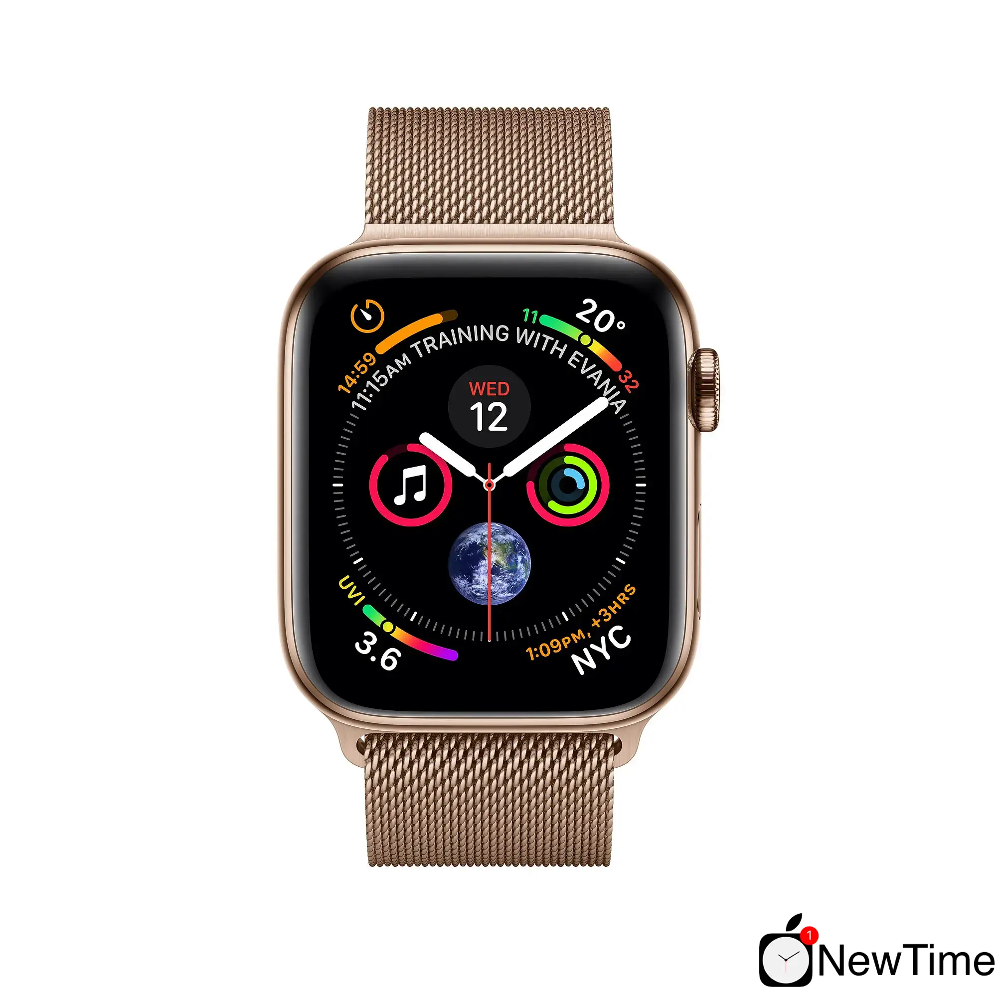 Apple Watch Series 4 (GPS + Cellular) 40mm Gold Stainless Steel Case with Gold Milanese Loop (MTUT2, MTVQ2)