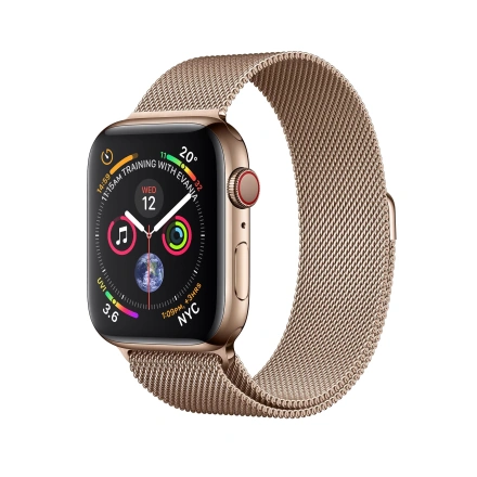 Apple Watch Series 4 (GPS + Cellular) 40mm Gold Stainless Steel Case with Gold Milanese Loop (MTUT2, MTVQ2)
