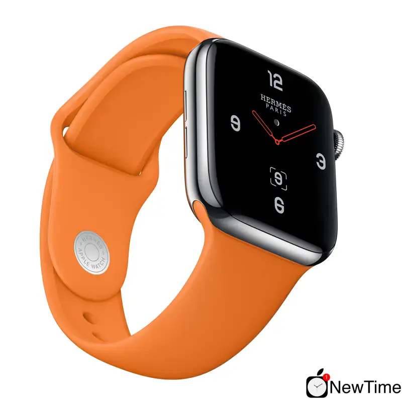 Apple Watch Series 4 Hermès (GPS + Cellular) 40mm Stainless Steel Case with Orange Sport Band (MUFY2)