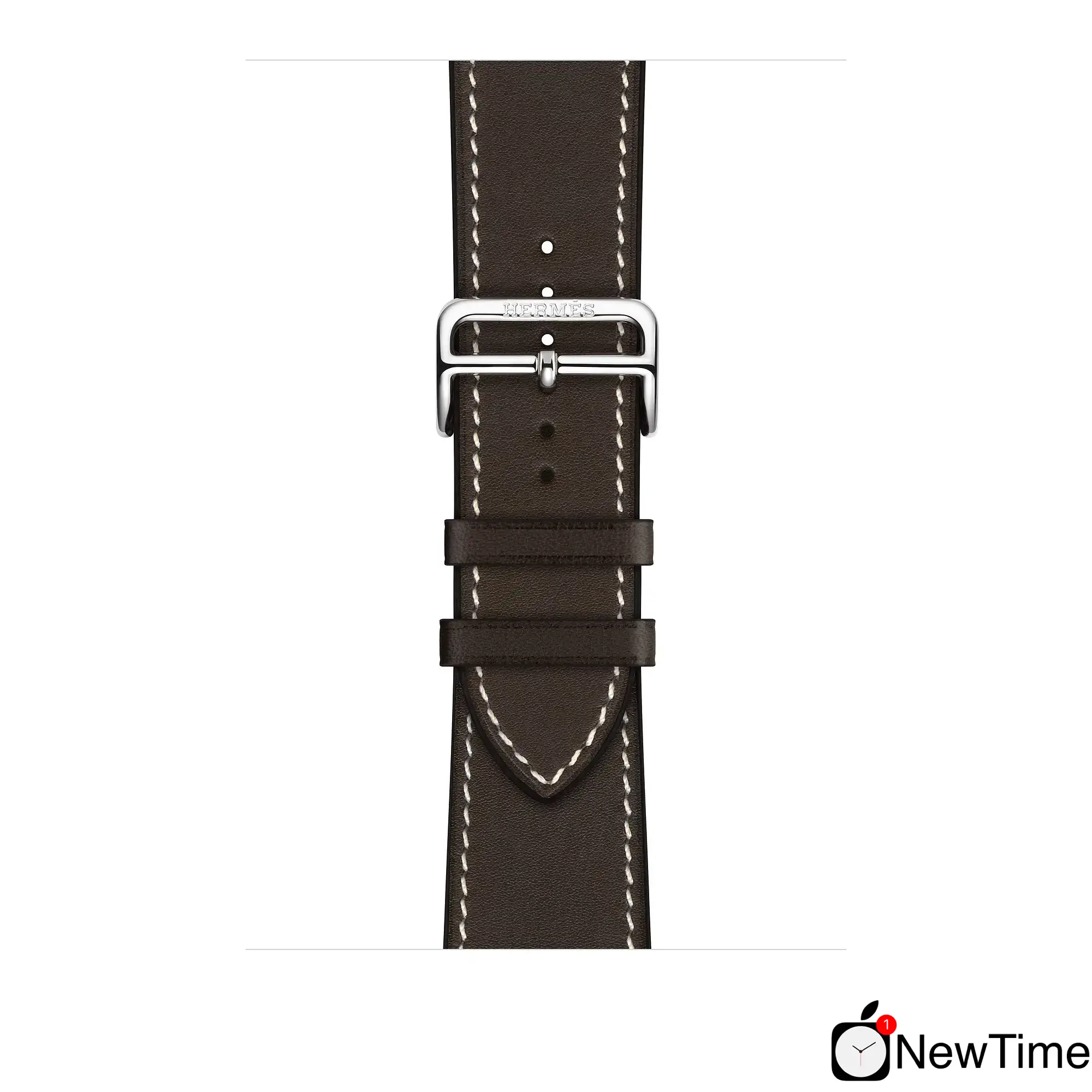 Apple Watch Series 4 Hermès (GPS + Cellular) 44mm Stainless Steel Case with Ébène Barenia Leather Single Tour Deployment Buckle (MU6U2, MU752)