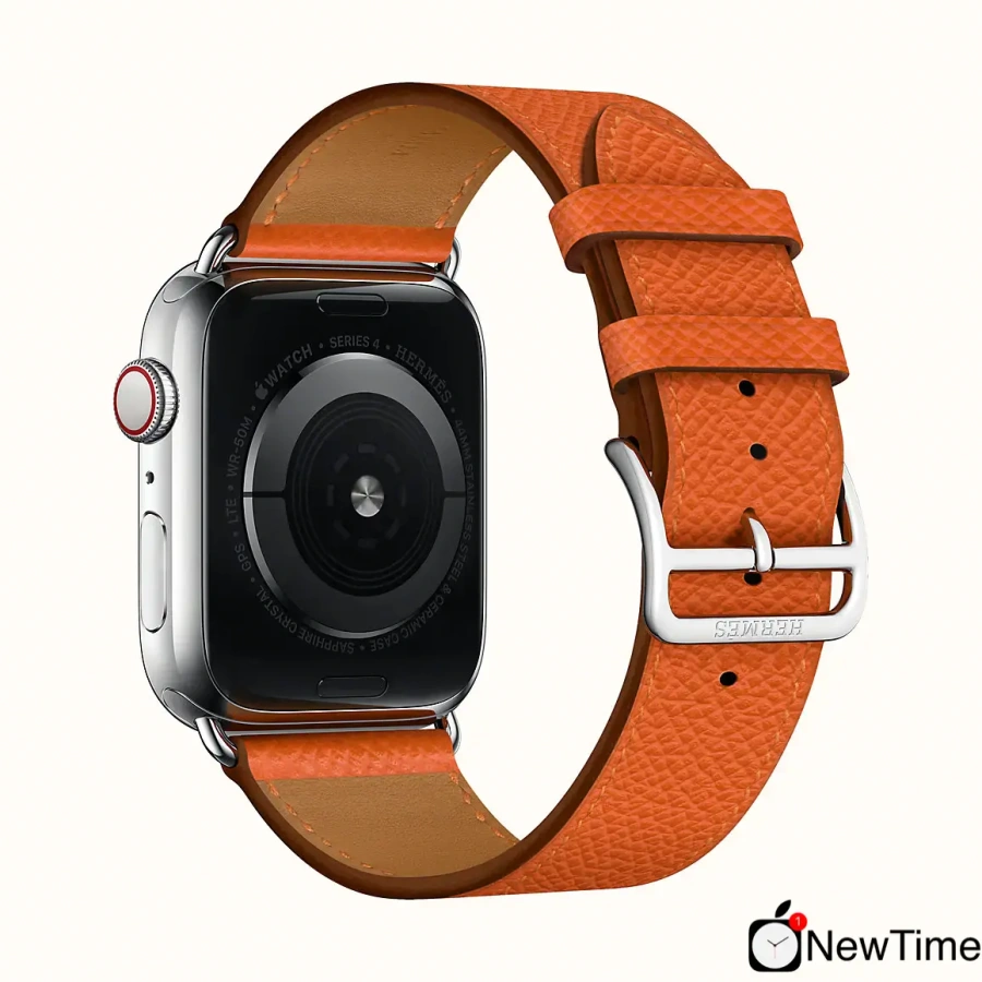 Apple Watch Series 4 Hermès (GPS + Cellular) 40mm Stainless Steel Case with Feu Epsom Leather Single Tour (H077058CJ9J)