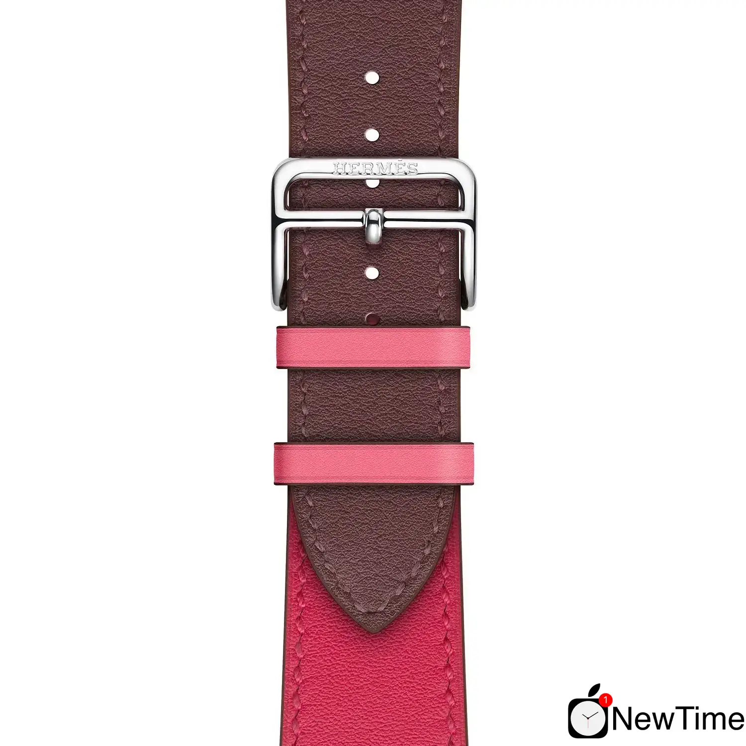 Apple Watch Series 4 Hermès (GPS + Cellular) 40mm Stainless Steel Case with Bordeaux/Rose Extrême/Rose Azalée Swift Leather Single Tour (MU6N2, MU702)