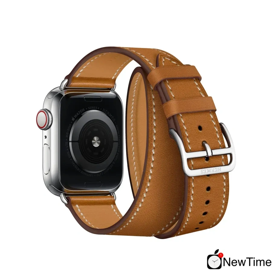 Apple Watch Series 4 Hermès (GPS + Cellular) 40mm Stainless Steel Case with Fauve Barenia Leather Double Tour (MU6P2, MU712)