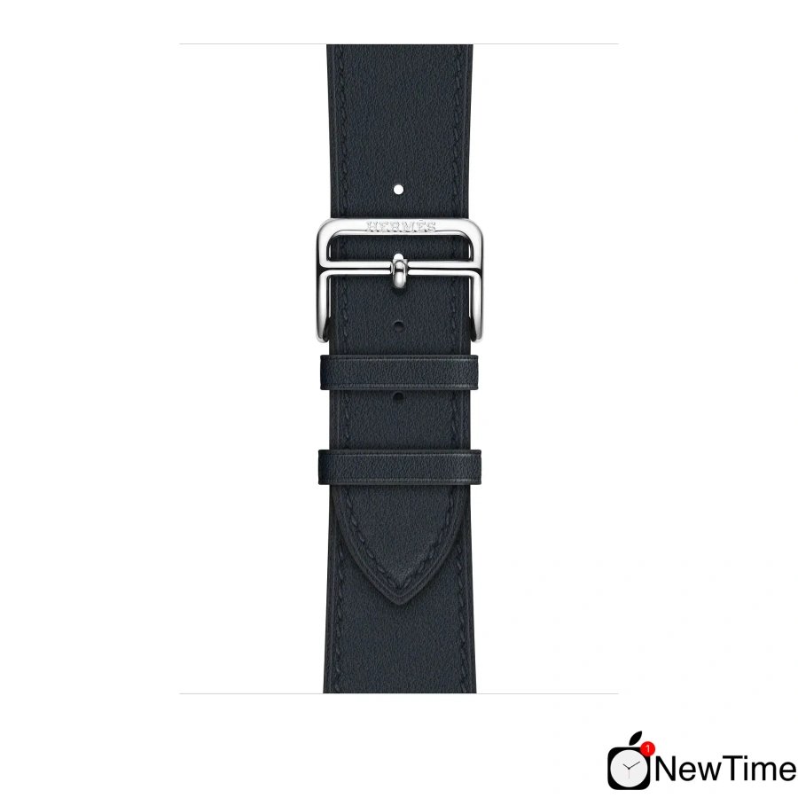 Apple Watch Series 4 Hermès (GPS + Cellular) 44mm Stainless Steel Case with Bleu Indigo Swift Leather Single Tour (MU6W2, MU772)